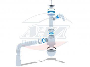 Купить сифон  а2015 с носиком с гибкой трубкой, ани. в Иваново магазин сантехники Суперстрой