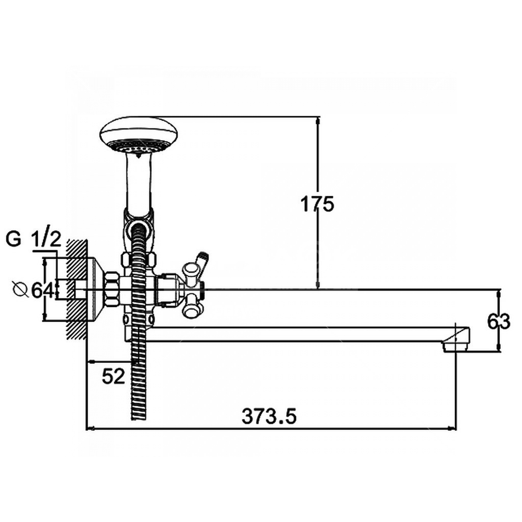Купить смеситель для ванны с душем qfu7-а827, g-lauf. в Иваново магазин сантехники Суперстрой