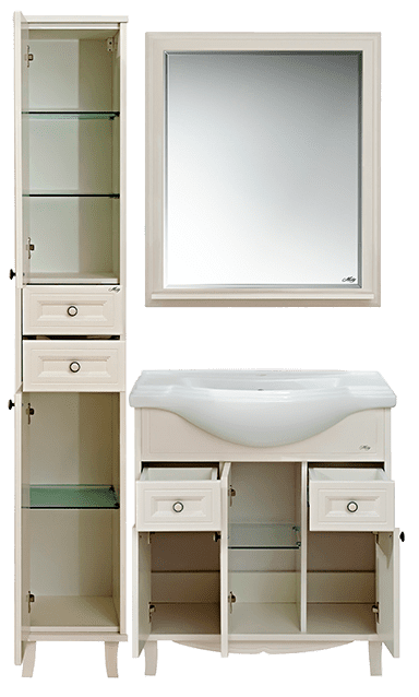 Купить тумба шармель-80 2 ящ., светло-беж.+рак. kirovit. в Иваново магазин сантехники Суперстрой