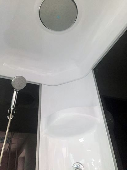 Купить душевая кабина royal rb 90нр7-bt-ch,90*90*217,нп пс,черная задняя стенка в Иваново магазин сантехники Суперстрой