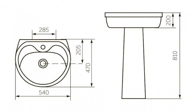 Купить раковина на пьедестале лира белая,киров(rosa). в Иваново магазин сантехники Суперстрой