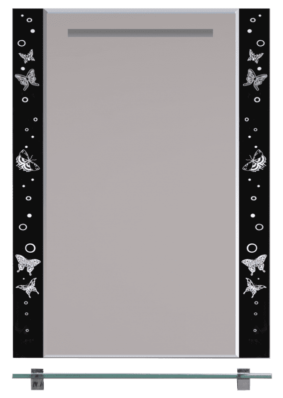 Купить зеркало kitty-60 с полочкой чёрное, misty. в Иваново магазин сантехники Суперстрой