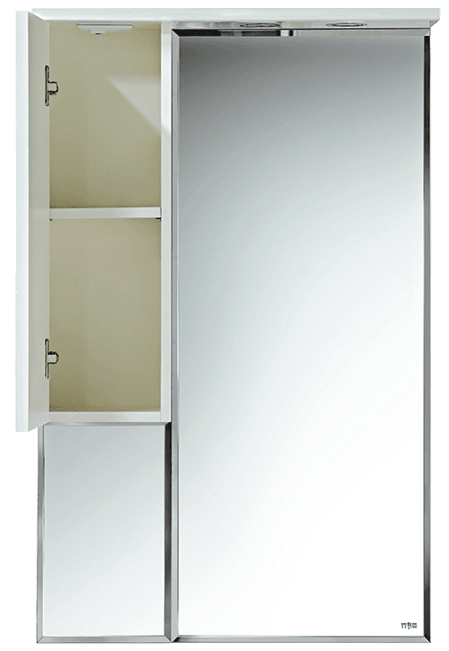 Купить зеркало-шкаф петра-65 белое, левое, свет, misty. в Иваново магазин сантехники Суперстрой