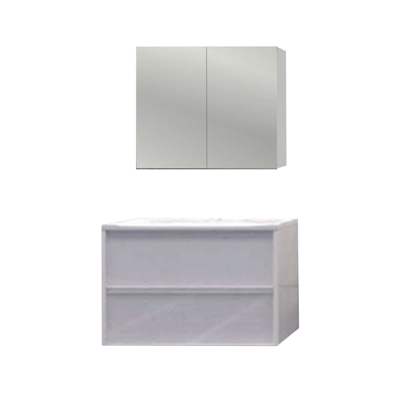 Купить тумба калипсо-80 подвесной,2ящика,лакобель белый+раковина комфорт-80,stella polar. в Иваново магазин сантехники Суперстрой