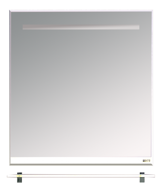 Купить зеркало джулия - 75 с полочкой 12 мм белое,misty. в Иваново магазин сантехники Суперстрой