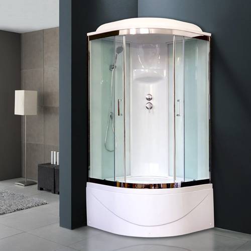 Купить душевая  кабина royal bath rb 90bk6-wt-ch, 90*90*217,нп пс, белая задняя стенка в Иваново магазин сантехники Суперстрой