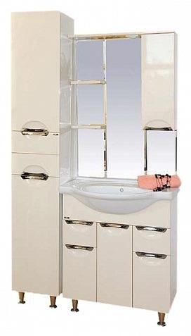 Купить зеркало-шкаф жасмин - 75 прав. (свет) беж. эмаль,misty. в Иваново магазин сантехники Суперстрой