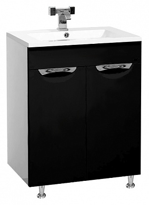 Купить тумба кристи -60 прямая с б/к черная эмаль,misty в Иваново магазин сантехники Суперстрой