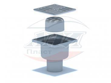 Купить трап вертикальный 50 (10*10) нж решетка та5202, ани. в Иваново магазин сантехники Суперстрой