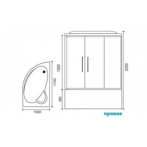 Купить душевая кабина royal rb 170alp-t-ch-r,вп пс,белая задняя стенка. в Иваново магазин сантехники Суперстрой
