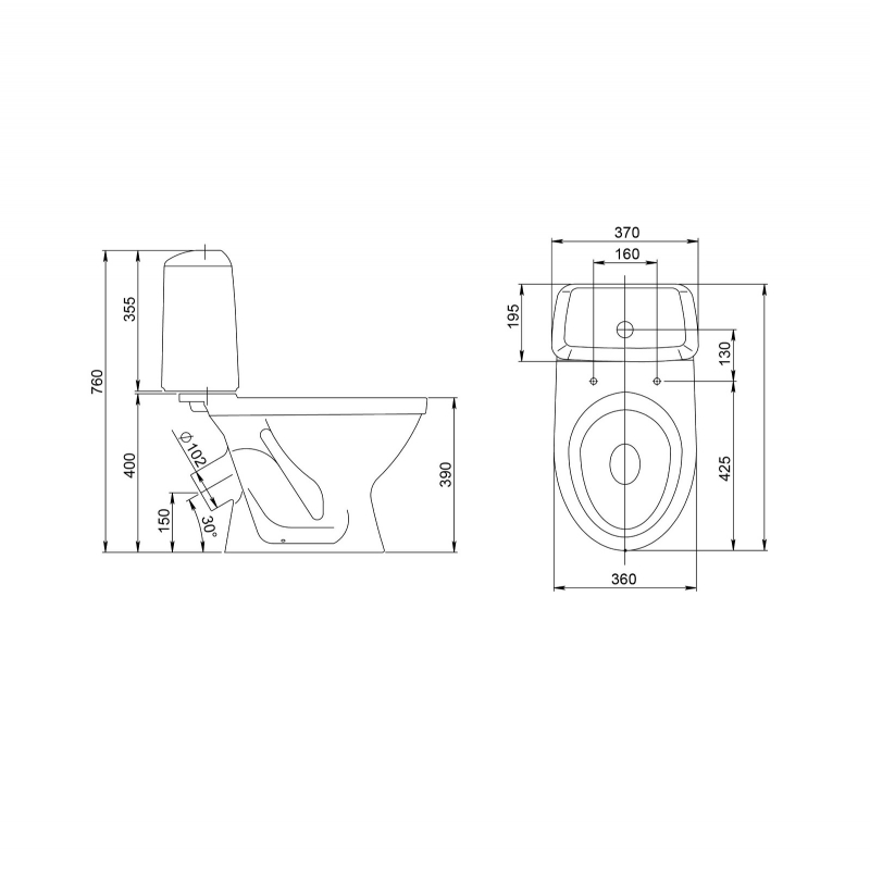 Купить компакт-унитаз соната белый крап, santeri. в Иваново магазин сантехники Суперстрой