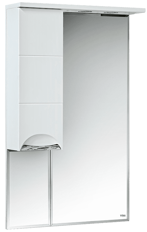 Купить зеркало-шкаф петра-65 белое, левое, свет, misty. в Иваново магазин сантехники Суперстрой