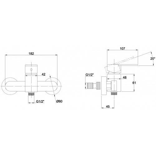 Купить смеситель sonat 34077  для душевой кабины с душем, kaiser в Иваново магазин сантехники Суперстрой