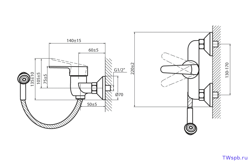 Купить смеситель для душа krona 9520973, варион. в Иваново магазин сантехники Суперстрой
