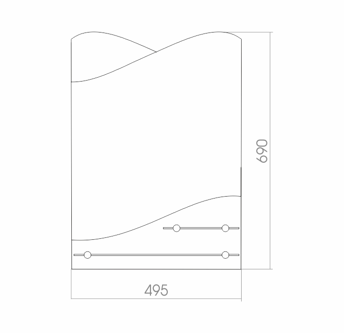 Купить зеркало версаль 495х690 мм 2 полки, гк серебряные зеркала. в Иваново магазин сантехники Суперстрой