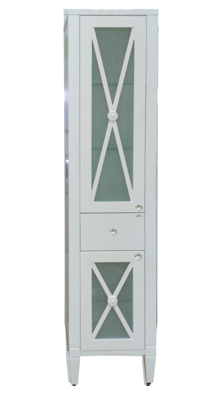 Купить пенал анна - 40 ,1 ящ. левый со стеклом,белый, misty в Иваново магазин сантехники Суперстрой