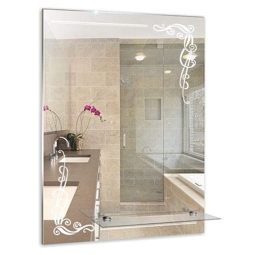 Купить зеркало винтаж 490х680 мм с полкой, гк серебряные зеркала. в Иваново магазин сантехники Суперстрой