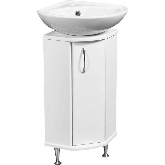 Купить тумба угловая концепт-30 эко белый+раковина веер, stella polar. в Иваново магазин сантехники Суперстрой