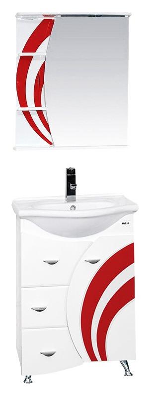 Купить тумба каролина - 60 с 3-мя ящ.прав. красное стекло,misty. в Иваново магазин сантехники Суперстрой