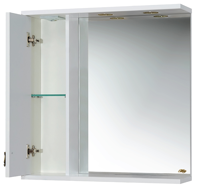 Купить зеркало - шкаф вояж - 70  лев. белая патина, misty. в Иваново магазин сантехники Суперстрой