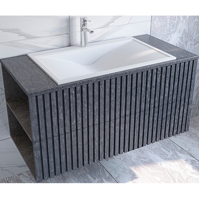 Купить тумба дэрри-100 подвесная,бетон/цемент+раковина pulsus-100,stella polar. в Иваново магазин сантехники Суперстрой