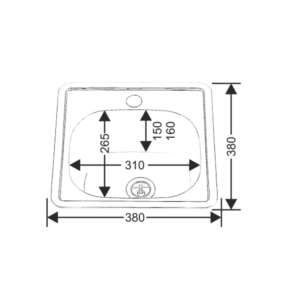 Купить мойка врезная 38*38 (0,6мм), melana. в Иваново магазин сантехники Суперстрой