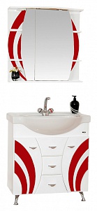 Купить зеркало - шкаф каролина - 80   лев.  (свет) красное (стекло),misty. в Иваново магазин сантехники Суперстрой