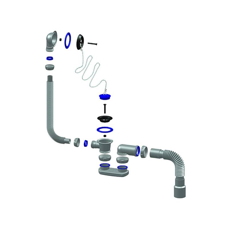 Купить обвязка s12 д/ванны с гибкой трубой, unicorn. в Иваново магазин сантехники Суперстрой