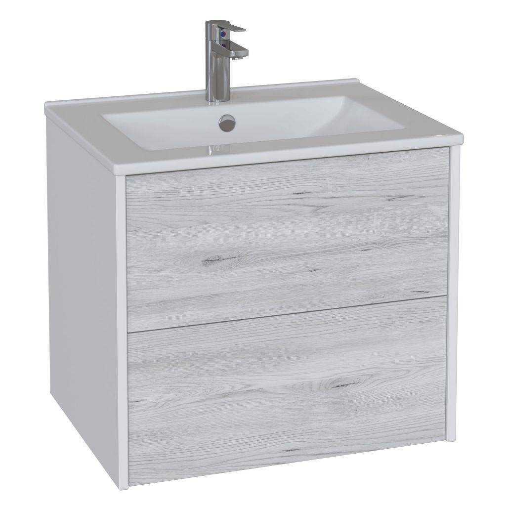 Купить тумба подвесная trend-60 бетон + умывальник эйфория-60, sanstar. в Иваново магазин сантехники Суперстрой