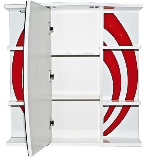 Купить зеркало - шкаф каролина - 70    лев. (свет) красное (стекло),misty. в Иваново магазин сантехники Суперстрой