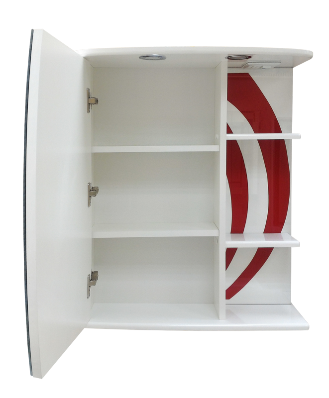 Купить зеркало - шкаф каролина - 60   лев. (свет) красное (стекло),misty. в Иваново магазин сантехники Суперстрой