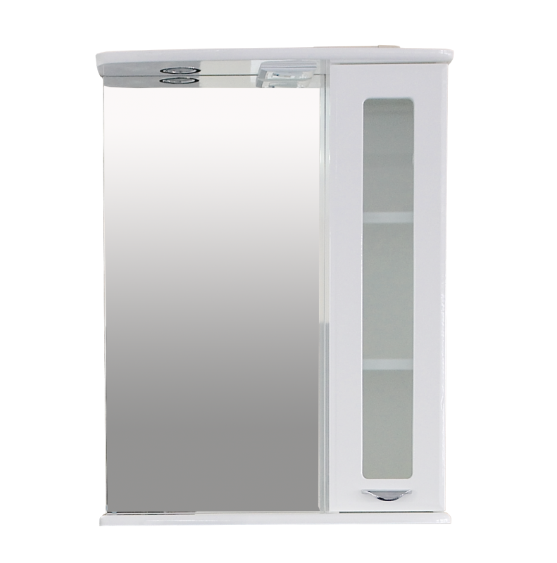 Купить зеркало - шкаф антик - 55 ,прав. (свет), белое, misty. в Иваново магазин сантехники Суперстрой