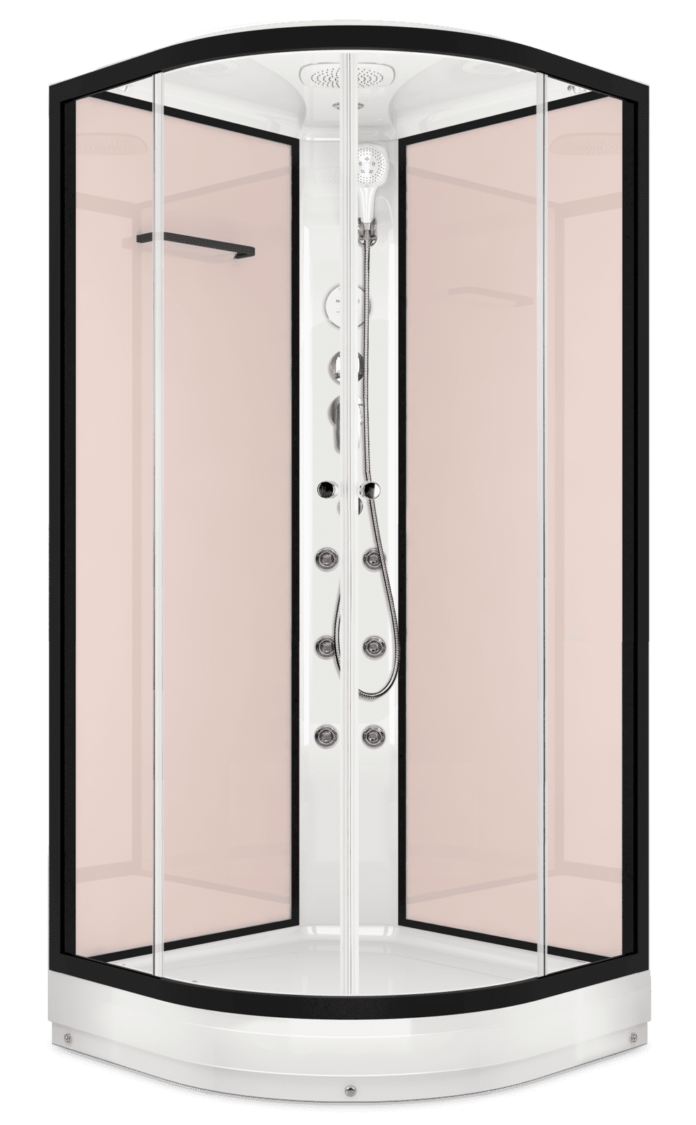 Купить душевая кабина domani spa delight110, 100*100 нп пс электрика, гидромассаж-pink cappuccino в Иваново магазин сантехники Суперстрой