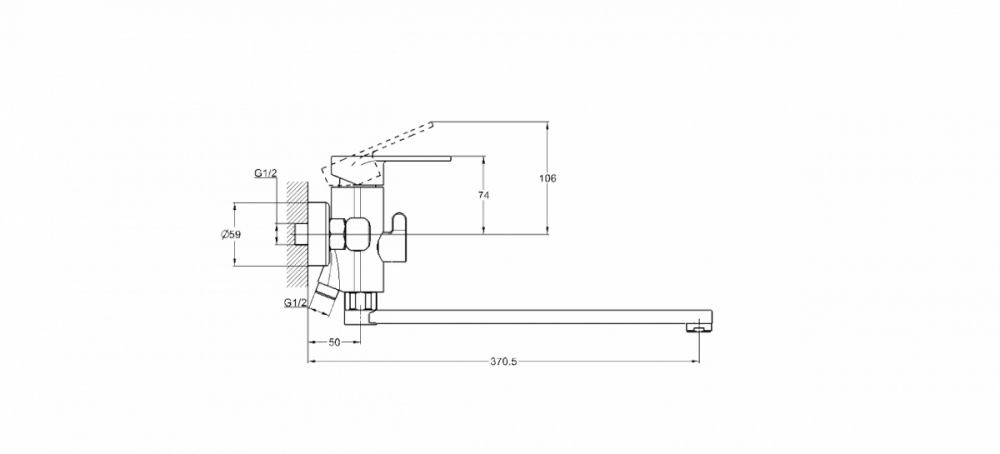 Купить смеситель для ванны с душем nob7 -a128 yb черный, g-lauf. в Иваново магазин сантехники Суперстрой