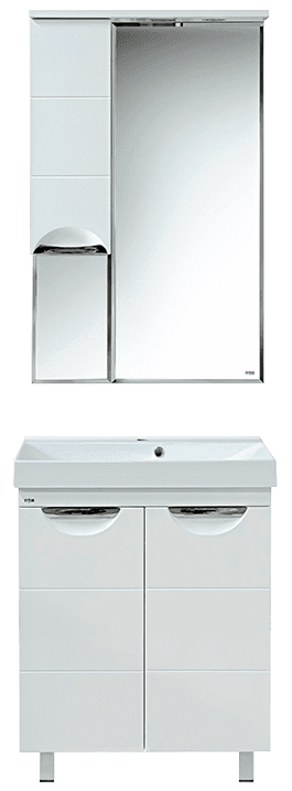 Купить зеркало-шкаф петра-65 белое, левое, свет, misty. в Иваново магазин сантехники Суперстрой