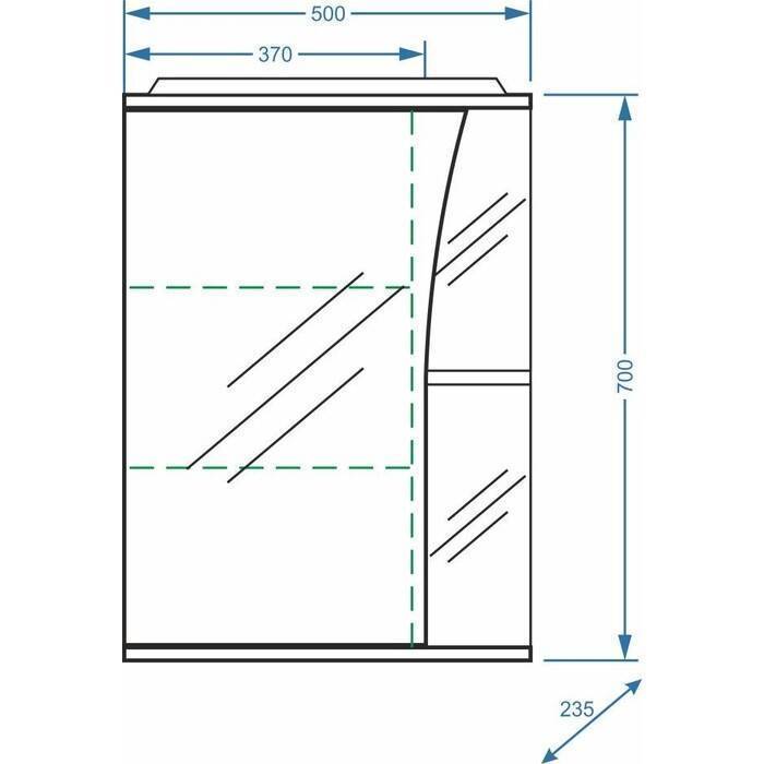 Купить зеркало-шкаф винчи-50/с белый левое,stella polar. в Иваново магазин сантехники Суперстрой