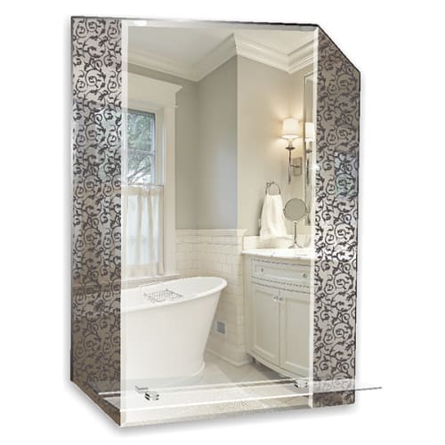 Купить зеркало  болонья 580х750 мм с полкой, гк серебряные зеркала. в Иваново магазин сантехники Суперстрой