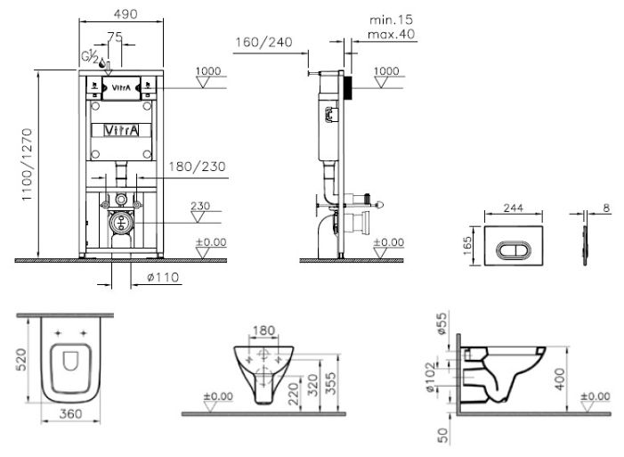 Купить комплект s20 (9004в003-7204)+сиденье м/л+инст+клавиша, vitra. в Иваново магазин сантехники Суперстрой