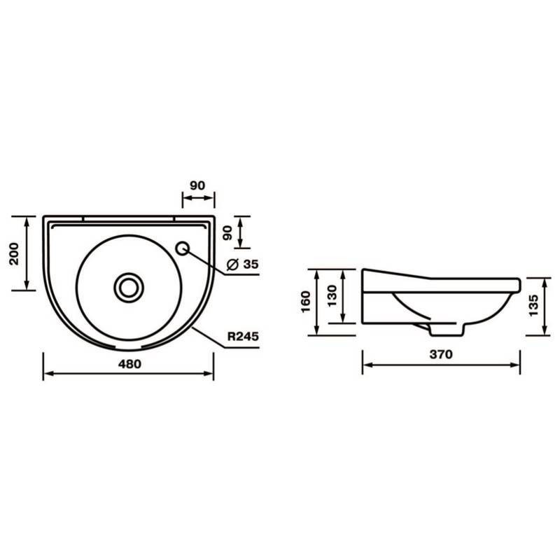 Купить раковина орфей-50 под кронштейны, белый старый оскол. в Иваново магазин сантехники Суперстрой