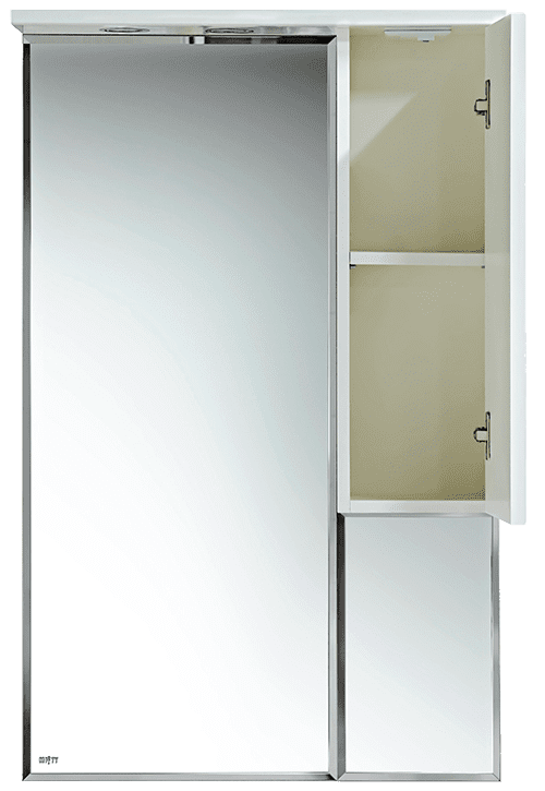 Купить зеркало-шкаф петра-65 белое, правое, свет, misty. в Иваново магазин сантехники Суперстрой