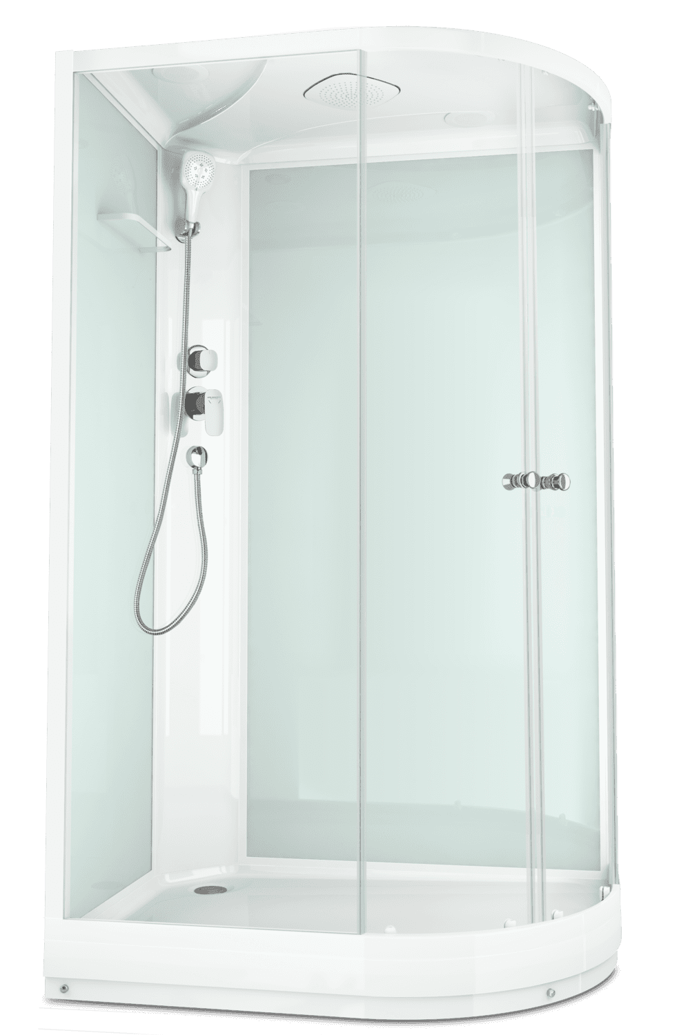 Купить душевая кабина domani spa delight 128 120*80 l нп пс задняя стенка белая в Иваново магазин сантехники Суперстрой