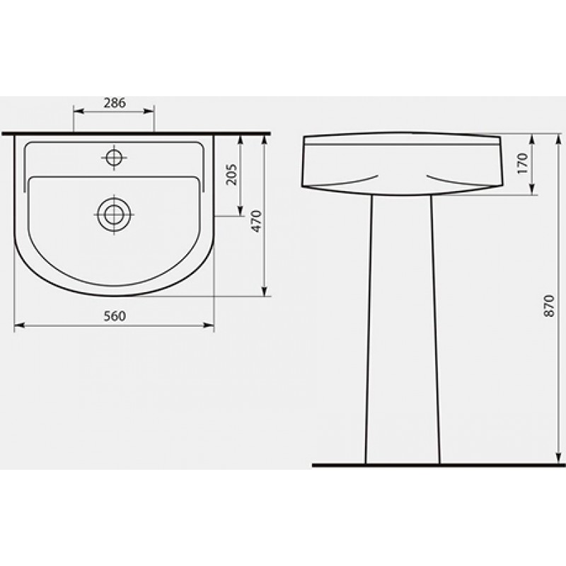 Купить раковина ресса без пьедестала, rosa. в Иваново магазин сантехники Суперстрой
