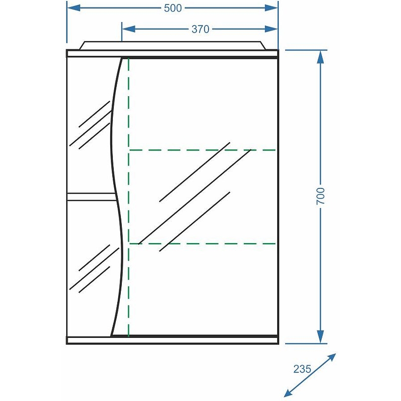 Купить зеркало-шкаф верея-50/с, правое, stella polar. в Иваново магазин сантехники Суперстрой