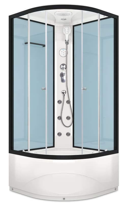 Купить душевая кабина domani spa delight99high 90*90 вп пс электрика, гидромассаж-dusty blue в Иваново магазин сантехники Суперстрой