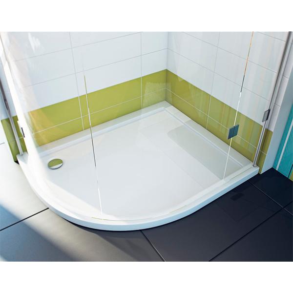 Купить поддон литьевой мрамор омега 800*1000 пр. ассиметричный (компл), эстет в Иваново магазин сантехники Суперстрой