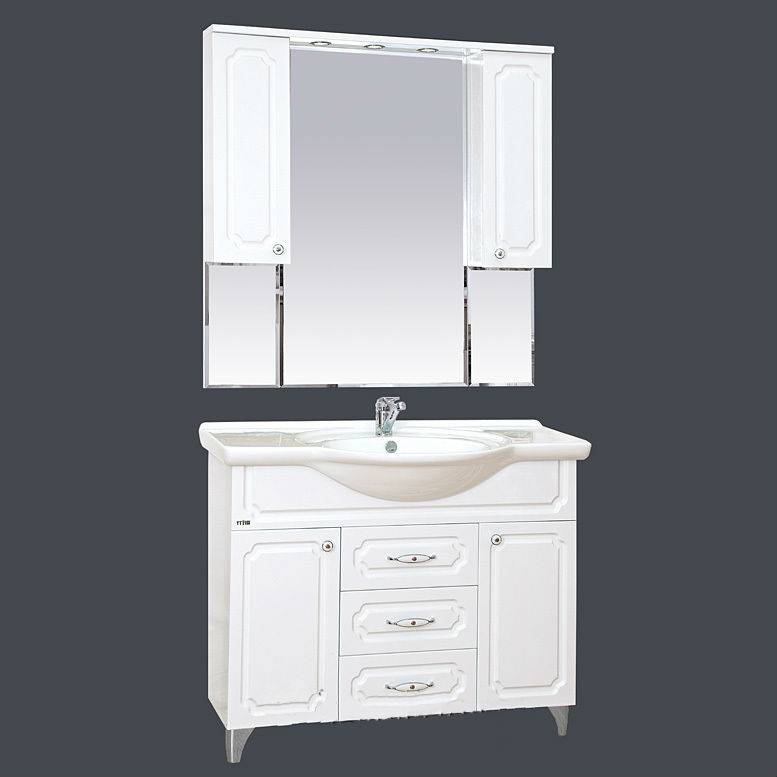 Купить зеркало-шкаф александра -105 (свет) белый металлик, misty в Иваново магазин сантехники Суперстрой