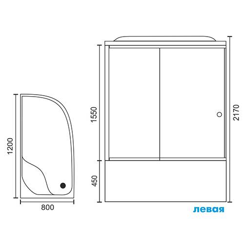 Купить душевая кабина royal rb 8120bk3-wt-ch,l вп,пс,белая задняя стенка,гидромассаж в Иваново магазин сантехники Суперстрой