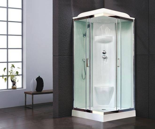 Купить душевая кабина royal rb 80нр6-wt-ch,80*80*217,нп пс,белая задняя стенка в Иваново магазин сантехники Суперстрой