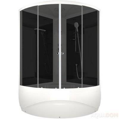 Купить душевая кабина domani spa vitality high 120*120 вп тс задняя стенка черная в Иваново магазин сантехники Суперстрой