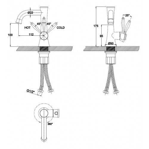 Купить смеситель king 77012-1 тюльпан боковой bronze,kaiser в Иваново магазин сантехники Суперстрой